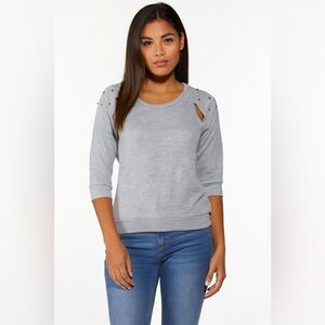 Blue Planet Grey Short Sleeve Top Small